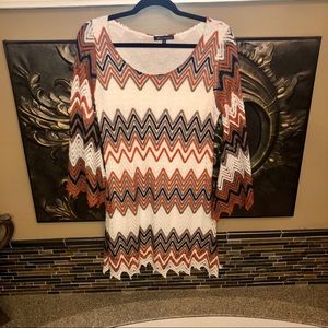 Merchant chevron lace mini dress